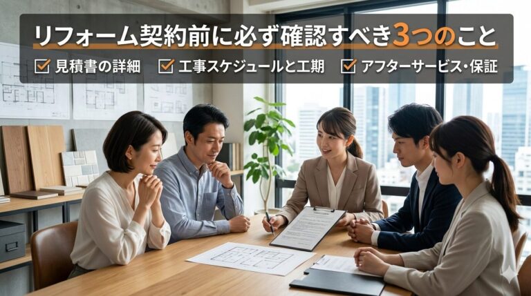 リフォーム契約前に必ず確認すべき3つのこと