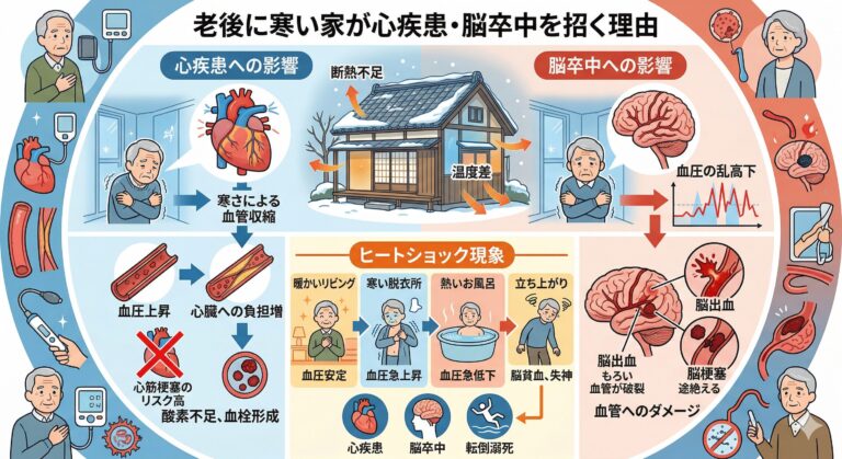 老後に寒い家が心疾患や脳卒中を招く理由