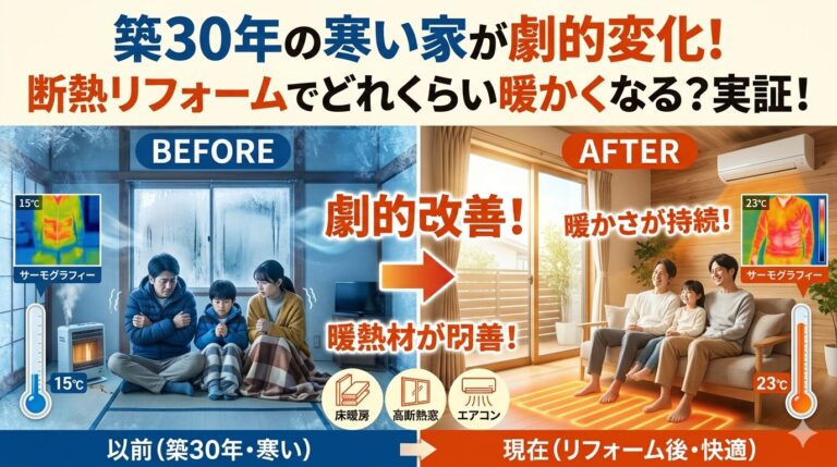 築30年の寒い家をリフォームするとどれくらい暖かくなるのか？