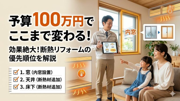 100万円でできる断熱リフォームとは？効果の高い工事