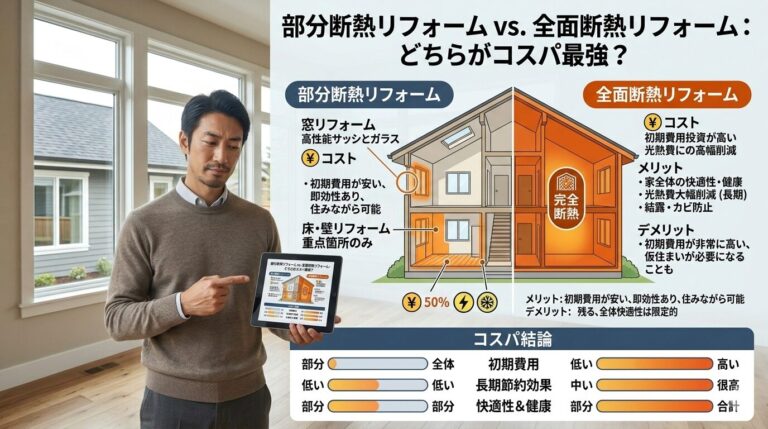 部分断熱リフォームと全面断熱リフォーム、どちらがコスパが良いのか？
