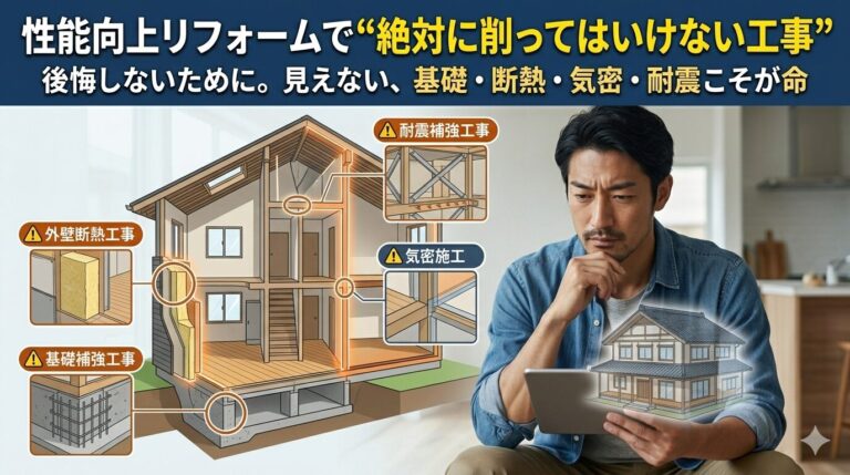 性能向上リフォームで“絶対に削ってはいけない工事”とは何か