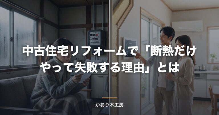 中古住宅リフォームで「断熱だけやって失敗する理由」とは