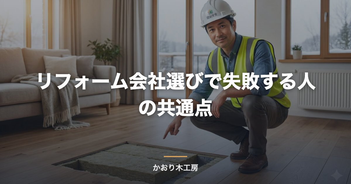リフォーム会社選びで失敗する人の共通点