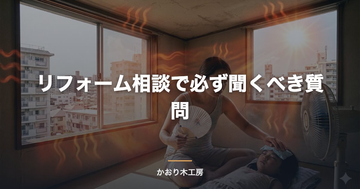 リフォーム相談で必ず聞くべき質問