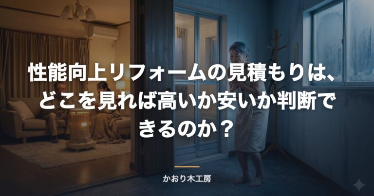 性能向上リフォームの見積もりは、どこを見れば高いか安いか判断できるのか？
