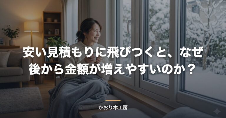 安い見積もりに飛びつくと、なぜ後から金額が増えやすいのか？