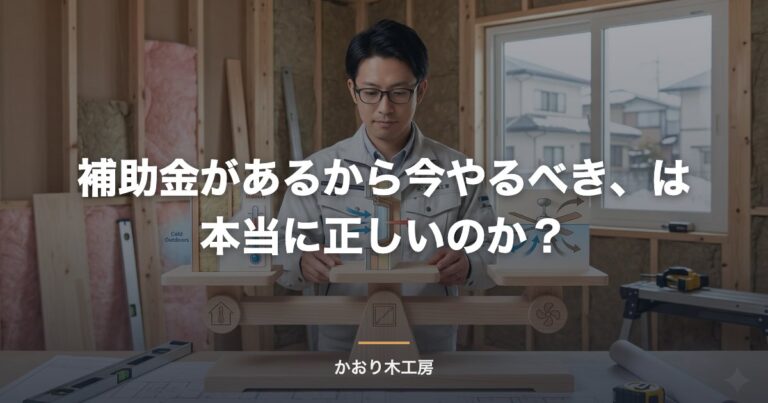 補助金があるから今やるべき、は本当に正しいのか？