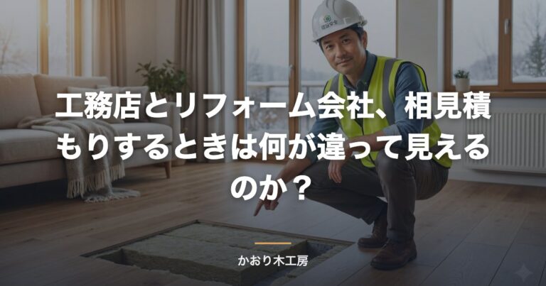 工務店とリフォーム会社、相見積もりするときは何が違って見えるのか？