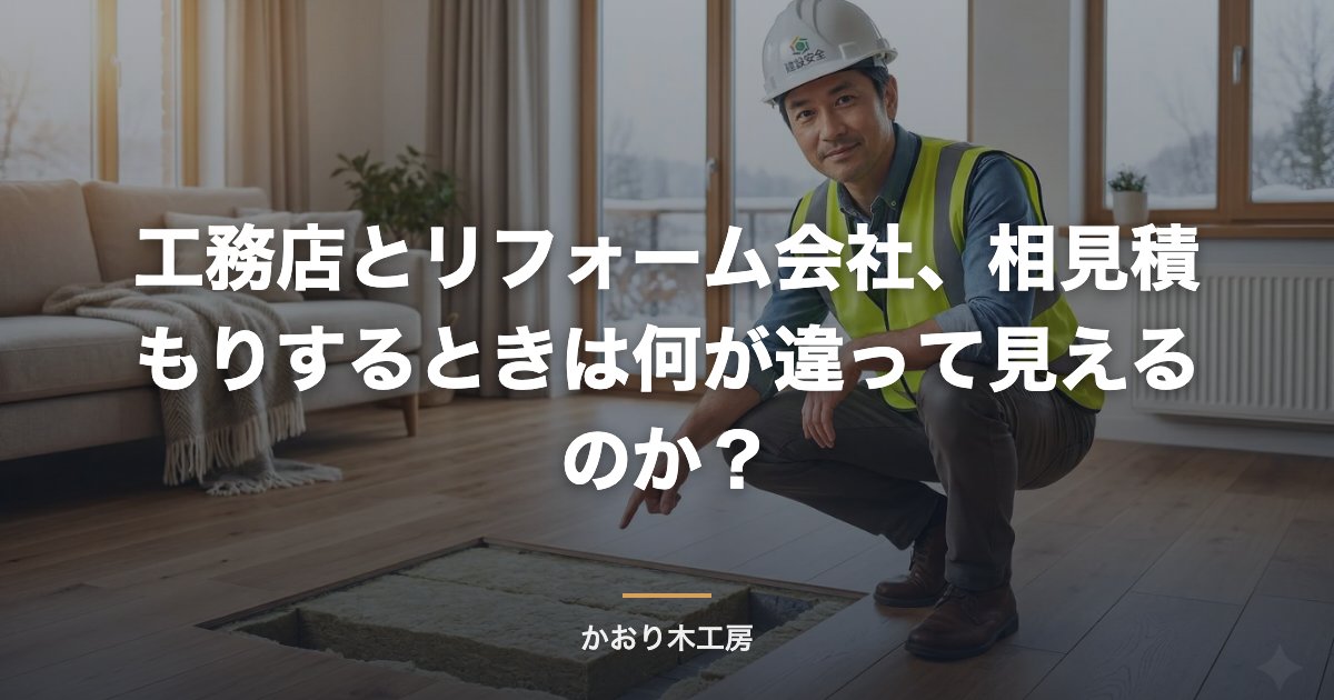 工務店とリフォーム会社、相見積もりするときは何が違って見えるのか？